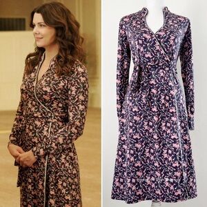 Super Rare Vintage Silk Floral Designer Wrap Dress ASO Lorelai in Gilmore Girls